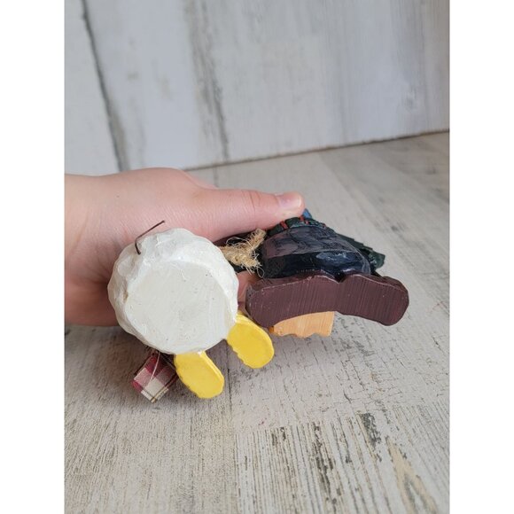 Rustic penguin scarf cat animal ornament Xmas set - Picture 5 of 5